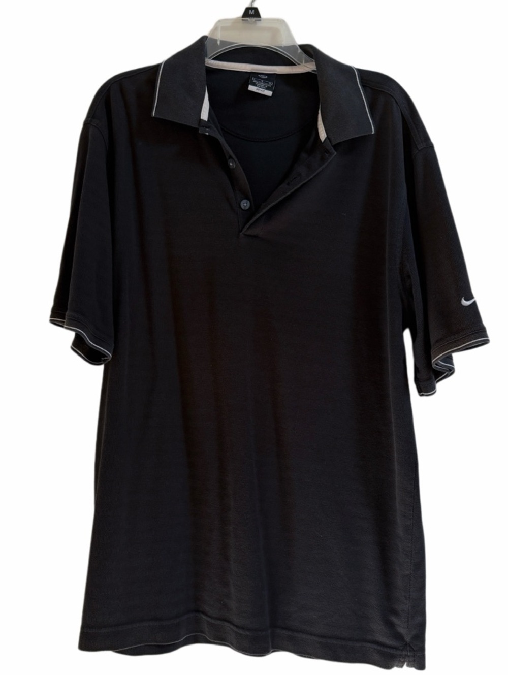 Nike Golf Dri-FIT Polo Shirt Men’s L Black White Trim